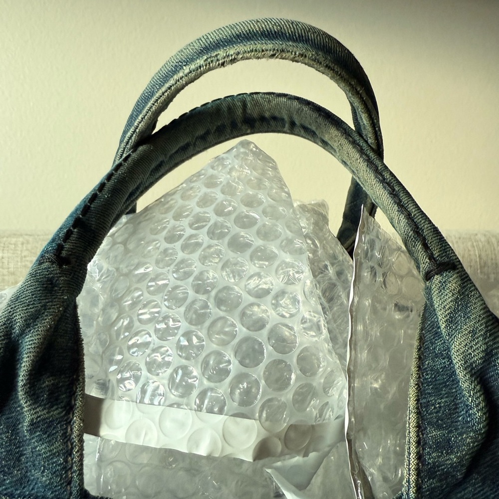 Prada Canapa Denim Tote + COA. 9x15” - Picture 8 of 14